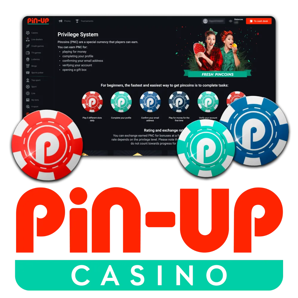 Pincoins is the internal currency of Pin Up Casino.