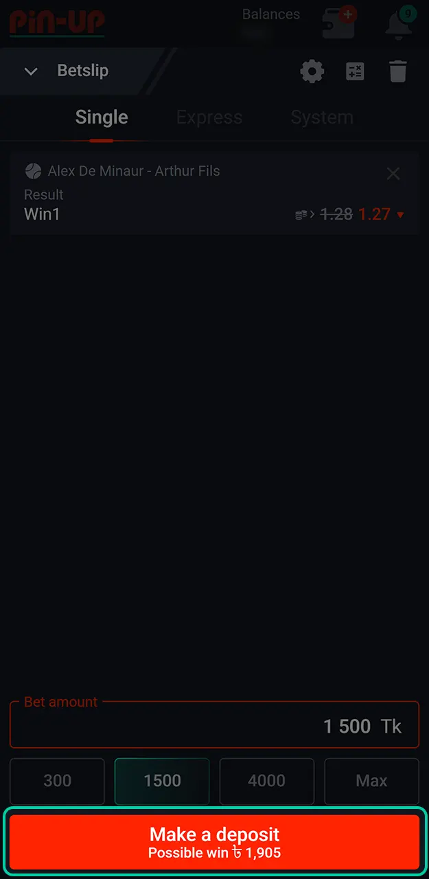 Finalize your wager at Pin-Up and get ready for the live match action.