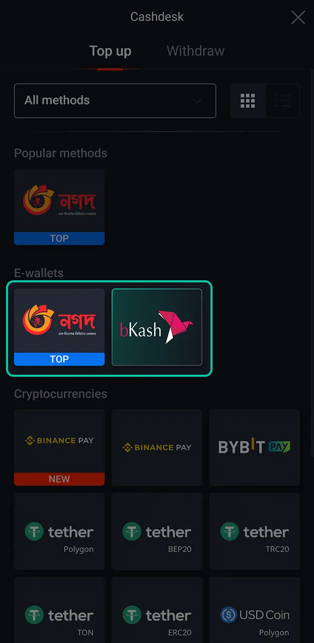 Top up your mobile account for Pin-Up Aviator play using local methods.