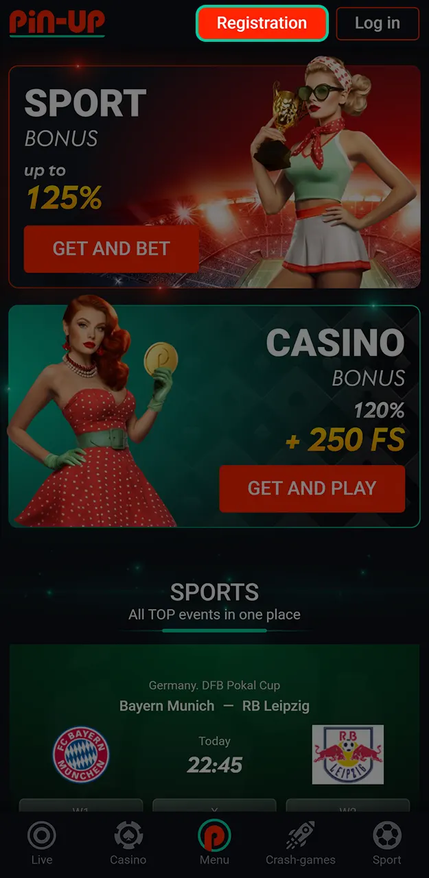 Register to unlock the Aviator game for real money at Pin-Up.