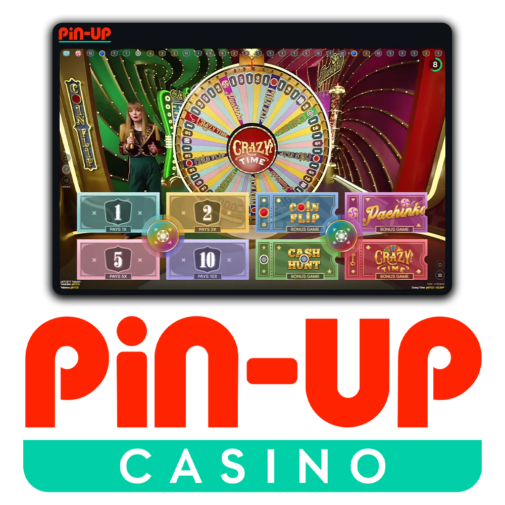 Join the Pin-Up Crazy Time Live Game for an interactive show with big multipliers.