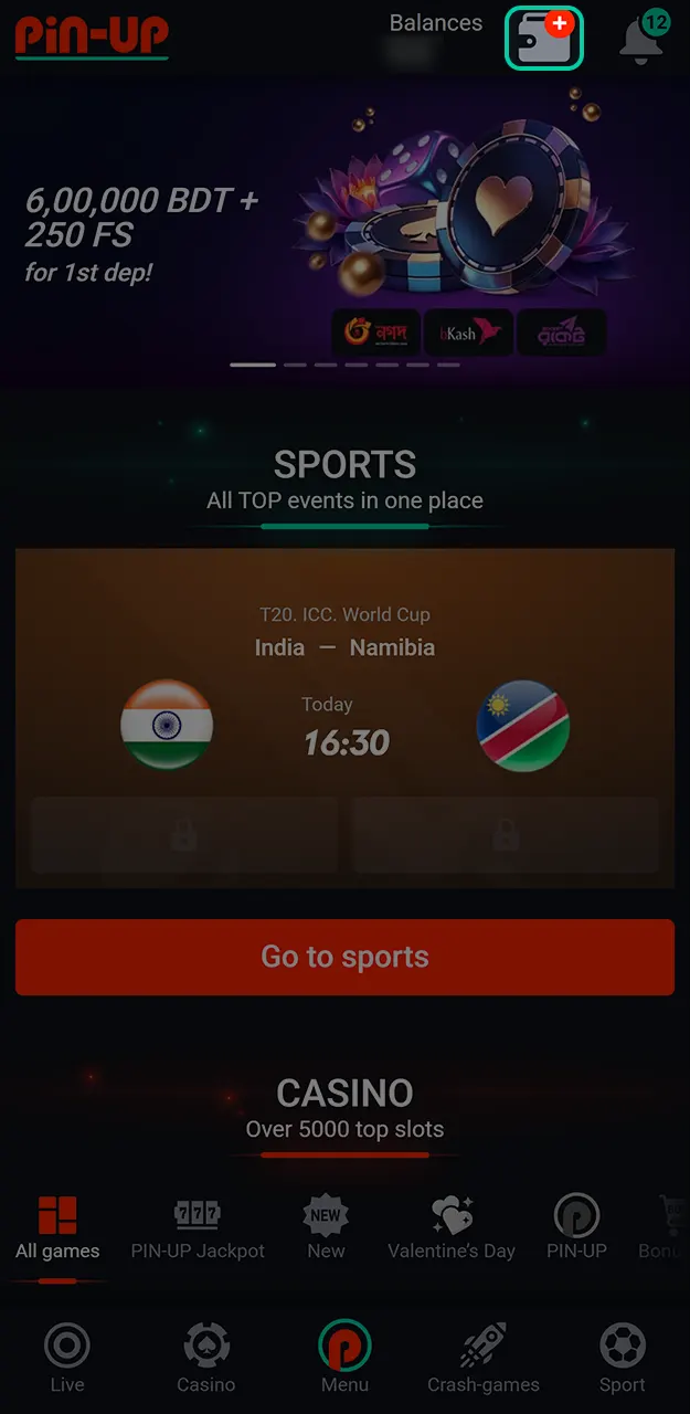 Use local payment methods to instantly top up your account for betting on esports at Pin-Up.