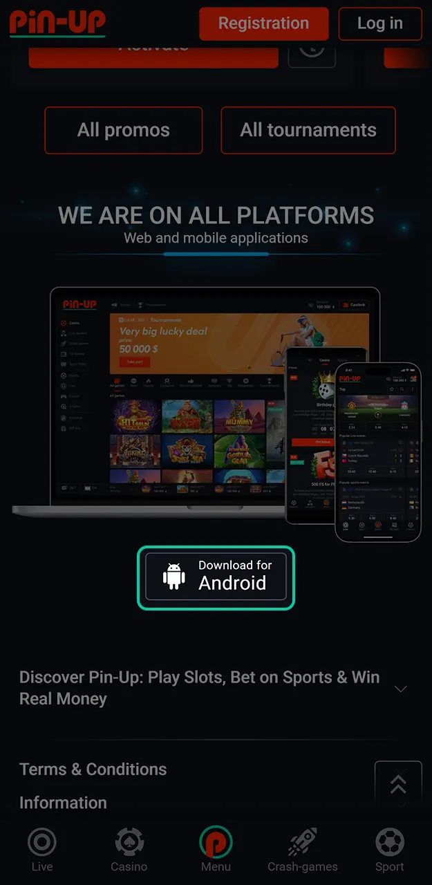 Visit the official Pin-Up website to download the app for the best betting experience.
