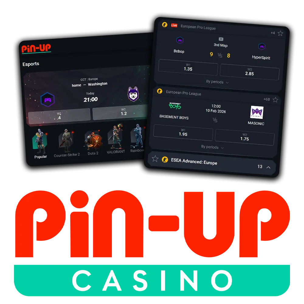 Bet on popular tournaments with Pin-Up E-Sports betting markets online today.