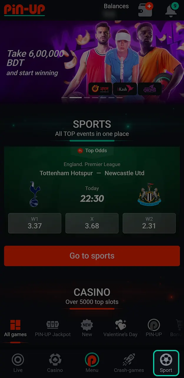 Browse the Pin-Up sports markets to find your favorite team or event.