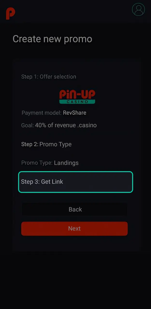 Access unique promotional materials within the Pin-Up affiliate program dashboard easily.