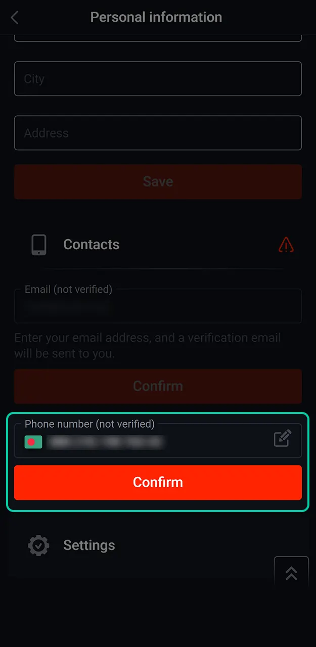 Confirm your phone or email to activate your new Pin-Up account.