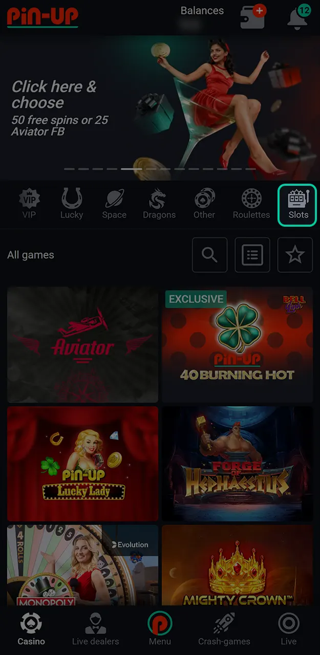 Navigate to the official Pin-Up slots section to see the full game catalog.