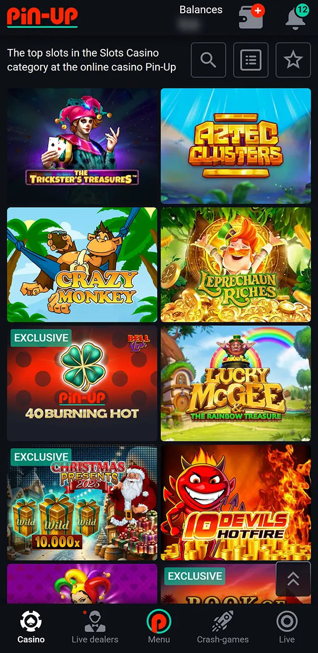 Select your favorite title from thousands of available Pin-Up slots.